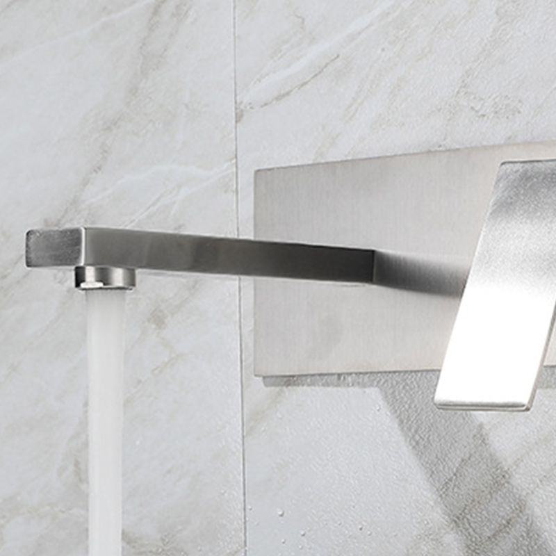 Contemporary Style Faucets Lever Handles Wall Mounted Faucets for Bathroom Clearhalo 'Bathroom Remodel & Bathroom Fixtures' 'Bathroom Sink Faucets' 'Bathroom Sinks & Faucet Components' 'bathroom_sink_faucets' 'Home Improvement' 'home_improvement' 'home_improvement_bathroom_sink_faucets' 1200x1200_5deb94f1-089c-4086-9f03-ca884736e6fc