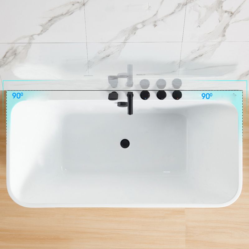 Rectangle Air / Whirlpool Bathtub Modern Back to Wall Acrylic Bathtub Clearhalo 'Bathroom Remodel & Bathroom Fixtures' 'Bathtubs' 'Home Improvement' 'home_improvement' 'home_improvement_bathtubs' 'Showers & Bathtubs' 1200x1200_5e12c73d-a914-4106-aef4-6e4758d59a50