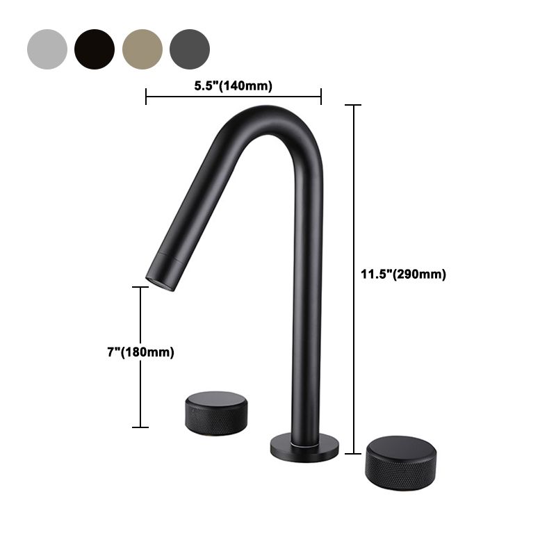 Circular Bathroom Faucet with Gooseneck Arc 3 Hole Widespread Bathroom Sink Faucet Clearhalo 'Bathroom Remodel & Bathroom Fixtures' 'Bathroom Sink Faucets' 'Bathroom Sinks & Faucet Components' 'bathroom_sink_faucets' 'Home Improvement' 'home_improvement' 'home_improvement_bathroom_sink_faucets' 1200x1200_5e1840d7-e51f-459a-94a7-d686eed18e7f