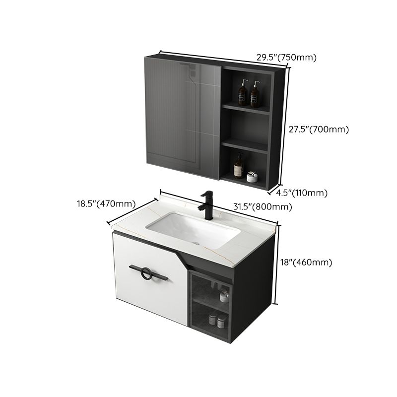 Modern Single Sink Vanity Metal Base Rectangular Wall Mount Vanity Set Clearhalo 'Bathroom Remodel & Bathroom Fixtures' 'Bathroom Vanities' 'bathroom_vanities' 'Home Improvement' 'home_improvement' 'home_improvement_bathroom_vanities' 1200x1200_5e296618-2e3c-48ca-a0b2-96fd4b9f7de2