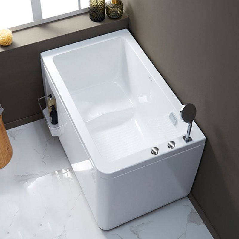 Small Tub Modern Soaking White Acrylic Bathroom Back to Wall Bathtub Clearhalo 'Bathroom Remodel & Bathroom Fixtures' 'Bathtubs' 'Home Improvement' 'home_improvement' 'home_improvement_bathtubs' 'Showers & Bathtubs' 1200x1200_5e336dd6-b808-4439-b8ad-89e272e88683