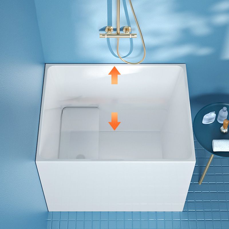 Modern Rectangle White Bathtub Acrylic Back to Wall with Drain Bath Tub Clearhalo 'Bathroom Remodel & Bathroom Fixtures' 'Bathtubs' 'Home Improvement' 'home_improvement' 'home_improvement_bathtubs' 'Showers & Bathtubs' 1200x1200_5e46a43d-aecc-4fb6-8da5-56446910db66