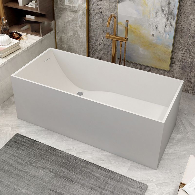 Stone Soaking Bathtub Antique Finish Rectangular Back to Wall Bath Tub Clearhalo 'Bathroom Remodel & Bathroom Fixtures' 'Bathtubs' 'Home Improvement' 'home_improvement' 'home_improvement_bathtubs' 'Showers & Bathtubs' 1200x1200_5e51cd56-a0de-4ff5-b88b-a4c5db447030