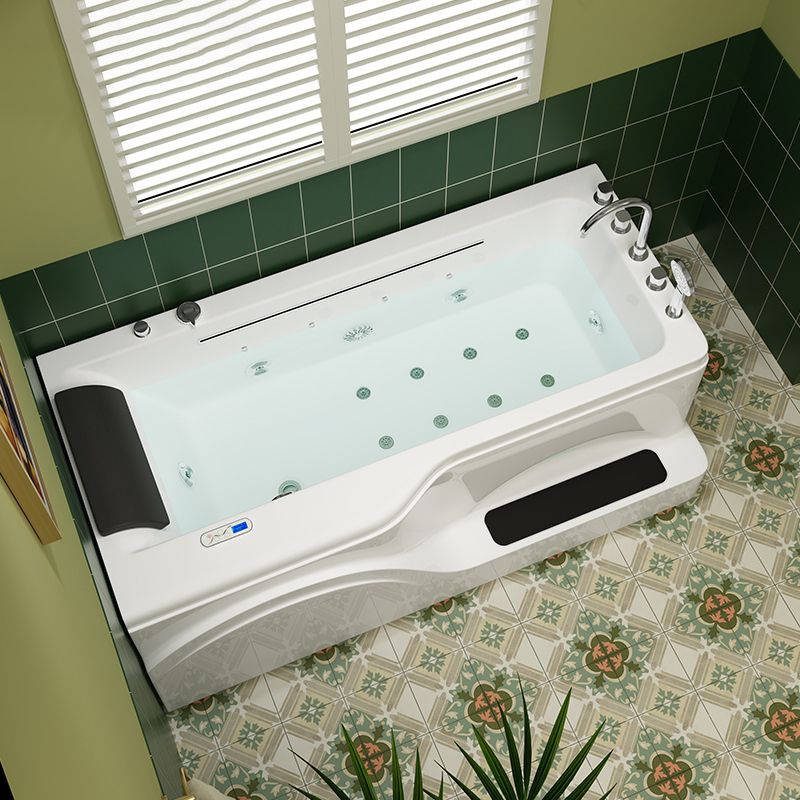 Rectangular Alcove Bathtub Acrylic Home Bath Tub in White for Bathroom Clearhalo 'Bathroom Remodel & Bathroom Fixtures' 'Bathtubs' 'Home Improvement' 'home_improvement' 'home_improvement_bathtubs' 'Showers & Bathtubs' 1200x1200_5e6568cd-dcae-4247-a67b-c280d8700a16