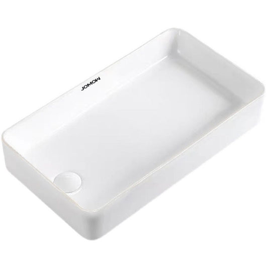 White Bathroom Sink Rectangular Porcelain Faucet Bathroom Sink with Overflow Clearhalo 'Bathroom Remodel & Bathroom Fixtures' 'Bathroom Sinks & Faucet Components' 'Bathroom Sinks' 'bathroom_sink' 'Home Improvement' 'home_improvement' 'home_improvement_bathroom_sink' 1200x1200_5e8a0bf4-8a3d-46a8-b84a-8898b655f56e