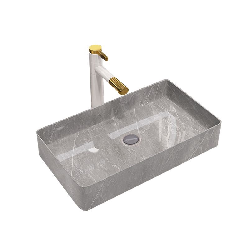 Modern Bathroom Sink Porcelain Rectangular Vessel Sink with Pop-Up Drain Clearhalo 'Bathroom Remodel & Bathroom Fixtures' 'Bathroom Sinks & Faucet Components' 'Bathroom Sinks' 'bathroom_sink' 'Home Improvement' 'home_improvement' 'home_improvement_bathroom_sink' 1200x1200_5e961543-6942-44b7-aea0-bea89c1ebcff