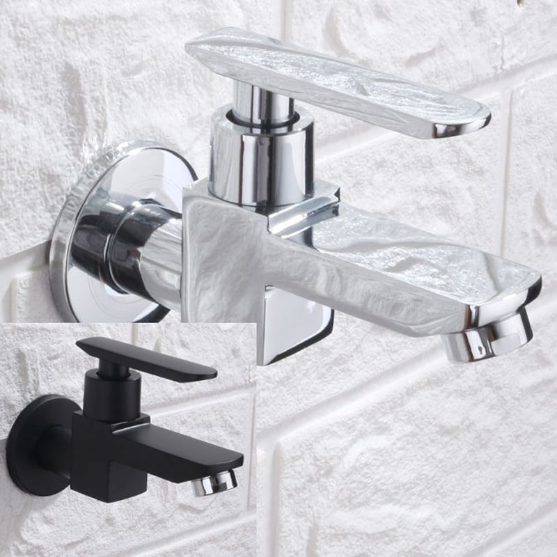 Contemporary Wall Mounted Bathroom Faucet Lever Handles Solid Brass Faucet Clearhalo 'Bathroom Remodel & Bathroom Fixtures' 'Bathroom Sink Faucets' 'Bathroom Sinks & Faucet Components' 'bathroom_sink_faucets' 'Home Improvement' 'home_improvement' 'home_improvement_bathroom_sink_faucets' 1200x1200_5ea7b126-072e-44c3-a77b-02f4e6a62d36