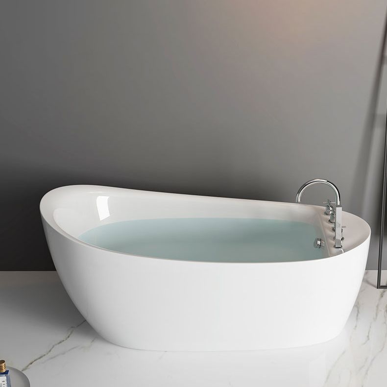 Freestanding Oval Bath Tub Modern Acrylic-Fiberglass Soaking Bathtub Clearhalo 'Bathroom Remodel & Bathroom Fixtures' 'Bathtubs' 'Home Improvement' 'home_improvement' 'home_improvement_bathtubs' 'Showers & Bathtubs' 1200x1200_5eb11e59-2ef5-4a83-ab0b-9fa172b61d04