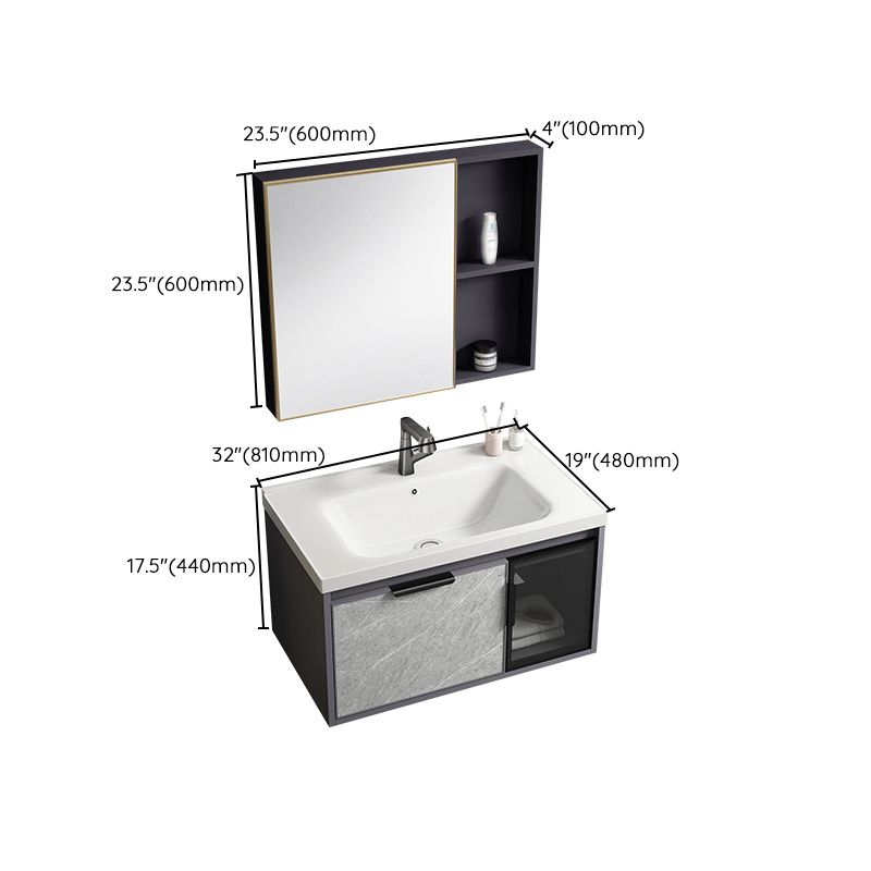 Single Sink Bathroom Sink Vanity Metal Wall Mounted Bathroom Sink Vanity Clearhalo 'Bathroom Remodel & Bathroom Fixtures' 'Bathroom Vanities' 'bathroom_vanities' 'Home Improvement' 'home_improvement' 'home_improvement_bathroom_vanities' 1200x1200_5edb0525-eb97-4683-8a51-26aeabc34e0a