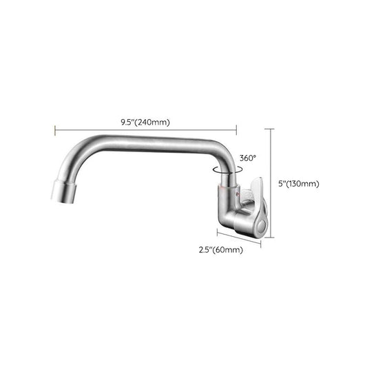 Modern Bridge Faucet 304 Stainless Steel Knob Handle Swivel Spout Wall Mounted Faucet Clearhalo 'Home Improvement' 'home_improvement' 'home_improvement_kitchen_faucets' 'Kitchen Faucets' 'Kitchen Remodel & Kitchen Fixtures' 'Kitchen Sinks & Faucet Components' 'kitchen_faucets' 1200x1200_5ef5733a-e029-4809-9beb-a193a3140db8