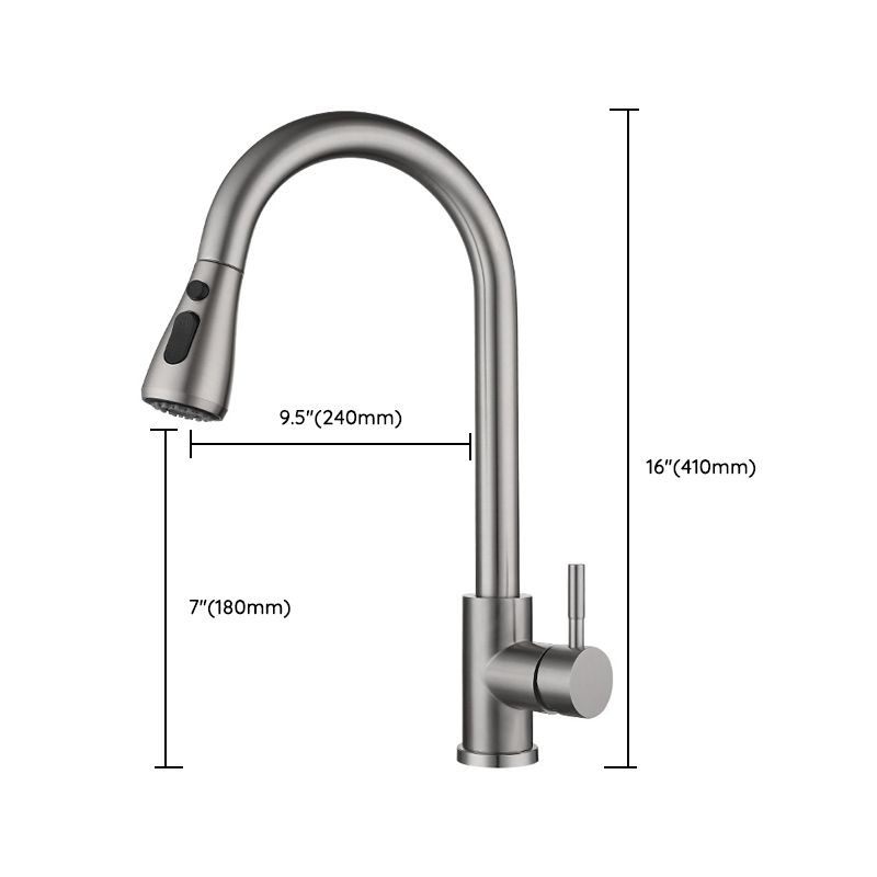 Modern Touch Sensor Kitchen Faucet Stainless Steel Swivel Spout with Pull down Sprayer Clearhalo 'Home Improvement' 'home_improvement' 'home_improvement_kitchen_faucets' 'Kitchen Faucets' 'Kitchen Remodel & Kitchen Fixtures' 'Kitchen Sinks & Faucet Components' 'kitchen_faucets' 1200x1200_5f08370c-d2f7-4f93-8a4a-ffd26431bc9a