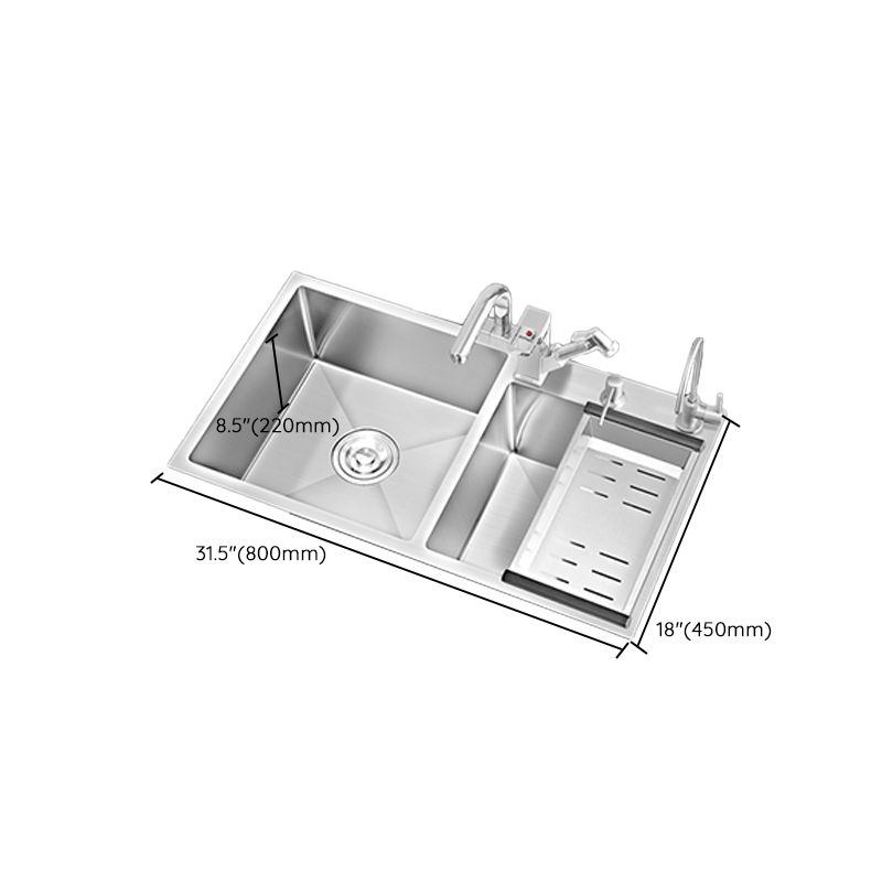 Modern Style Kitchen Sink Overflow Hole Design Scratch Resistant Kitchen Sink Clearhalo 'Home Improvement' 'home_improvement' 'home_improvement_kitchen_sinks' 'Kitchen Remodel & Kitchen Fixtures' 'Kitchen Sinks & Faucet Components' 'Kitchen Sinks' 'kitchen_sinks' 1200x1200_5f089b03-1403-469a-bc01-69c69fe03b53