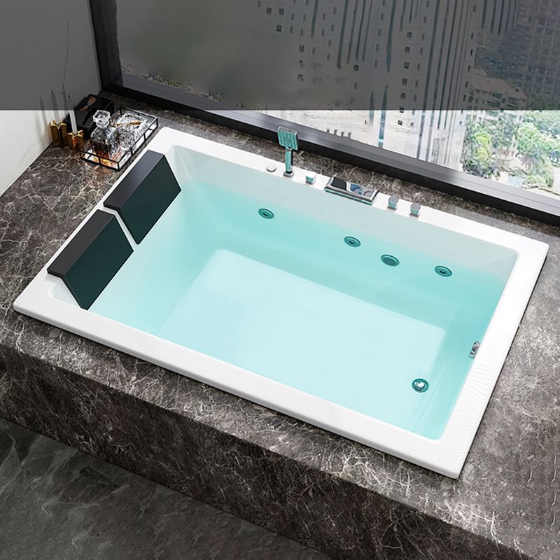 Rectangle Modern White Embedded Bathtub Acrylic with Drain Bath Tub and Overflow Hole Clearhalo 'Bathroom Remodel & Bathroom Fixtures' 'Bathtubs' 'Home Improvement' 'home_improvement' 'home_improvement_bathtubs' 'Showers & Bathtubs' 1200x1200_5f0cb505-e7bf-4cdd-99e3-9fbb9d72d14c