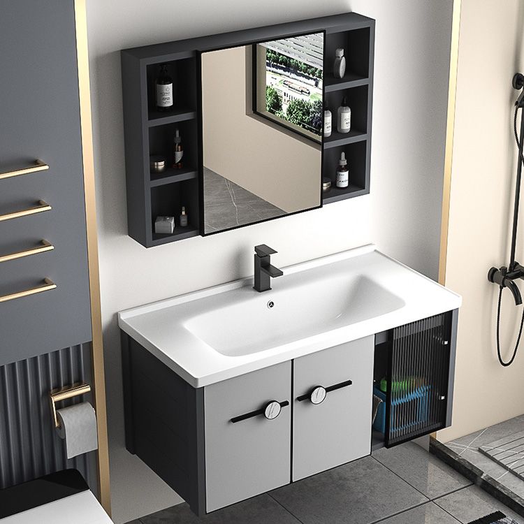 Modern Single Sink Vanity Metal Frame Rectangular Vanity Set Clearhalo 'Bathroom Remodel & Bathroom Fixtures' 'Bathroom Vanities' 'bathroom_vanities' 'Home Improvement' 'home_improvement' 'home_improvement_bathroom_vanities' 1200x1200_5f300311-6418-4298-8e41-d5481508361a