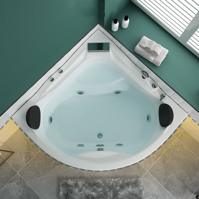 Bathroom Corner Bath Tub Acrylic Modern Bathtub with Drain and Overflow Trim Clearhalo 'Bathroom Remodel & Bathroom Fixtures' 'Bathtubs' 'Home Improvement' 'home_improvement' 'home_improvement_bathtubs' 'Showers & Bathtubs' 1200x1200_5f498fef-6260-440e-a5df-4503e0592fbf