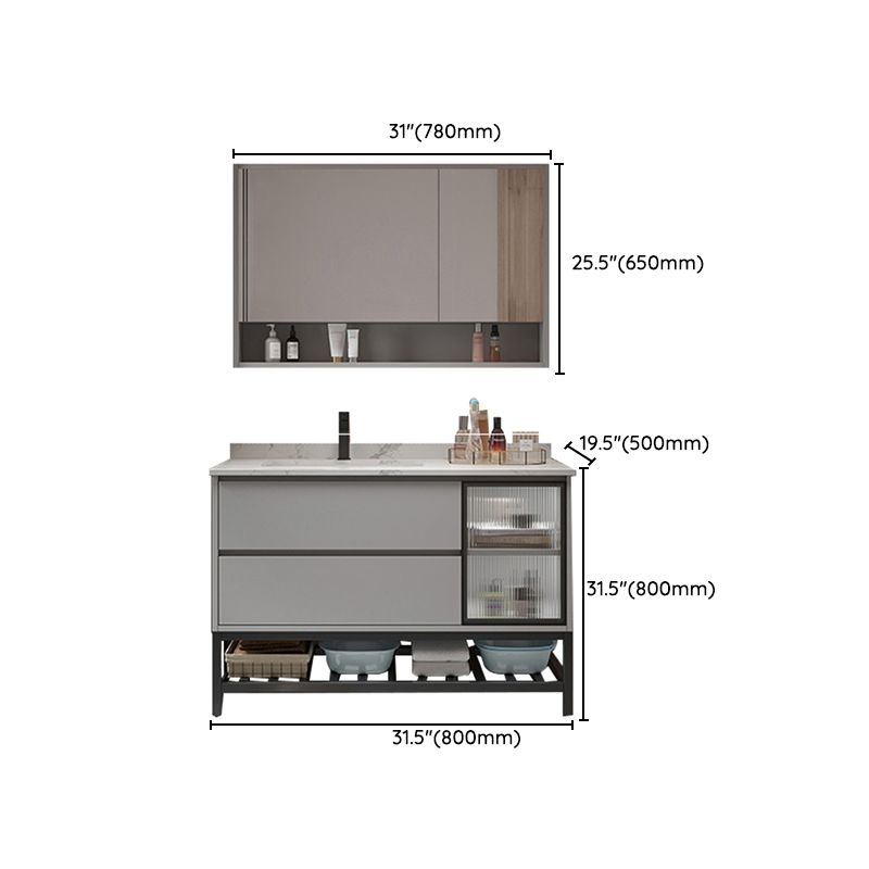 Bathroom Vanity Set Drawers Storage Shelf Ceramic Sink Vanity Set Clearhalo 'Bathroom Remodel & Bathroom Fixtures' 'Bathroom Vanities' 'bathroom_vanities' 'Home Improvement' 'home_improvement' 'home_improvement_bathroom_vanities' 1200x1200_5f58fcc2-95ca-4cdc-90c6-31ddc5d40b7c