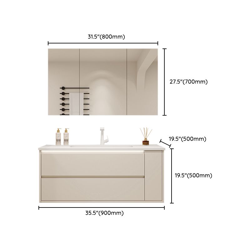 Mirror Included Wall Mount Bathroom Sink Vanity in White with Doors Drawers Clearhalo 'Bathroom Remodel & Bathroom Fixtures' 'Bathroom Vanities' 'bathroom_vanities' 'Home Improvement' 'home_improvement' 'home_improvement_bathroom_vanities' 1200x1200_5f6c581c-c9c4-45da-b767-d1f3b062c045