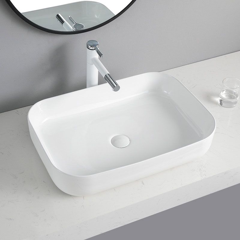 Contemporary Bathroom Sink Porcelain Rectangular Vessel Lavatory Sink Only Clearhalo 'Bathroom Remodel & Bathroom Fixtures' 'Bathroom Sinks & Faucet Components' 'Bathroom Sinks' 'bathroom_sink' 'Home Improvement' 'home_improvement' 'home_improvement_bathroom_sink' 1200x1200_5f741820-5f89-4f14-ac88-5af3c790fac3