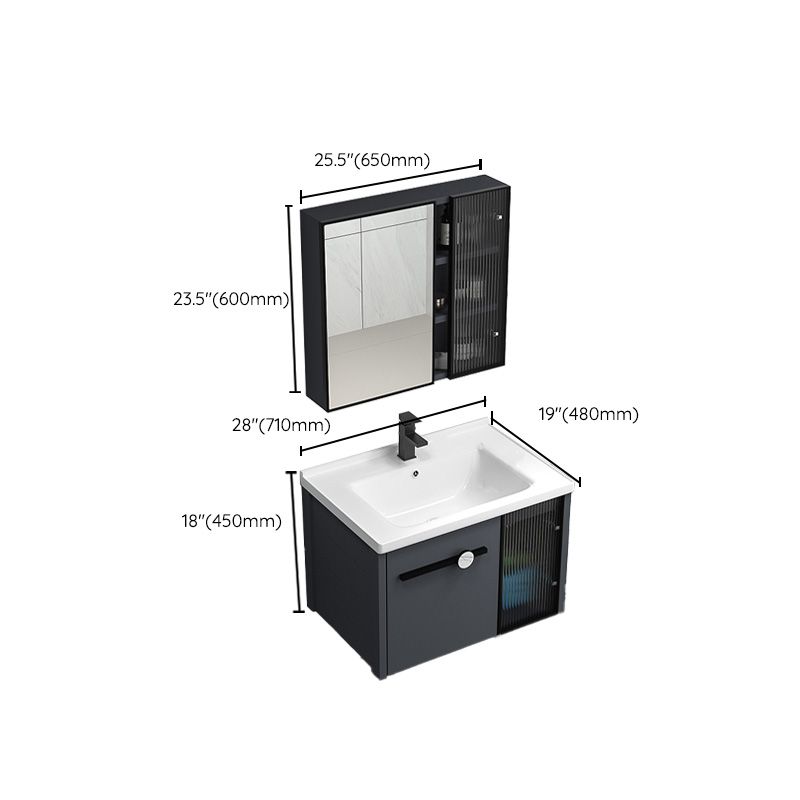 Modern Metal Frame Bath Vanity Single Rectangular Freestanding Vanity Clearhalo 'Bathroom Remodel & Bathroom Fixtures' 'Bathroom Vanities' 'bathroom_vanities' 'Home Improvement' 'home_improvement' 'home_improvement_bathroom_vanities' 1200x1200_5f7d2d46-966f-4bd1-9328-788609b099df