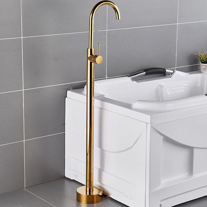 Floor Mounted Freestanding Tub Filler Modern Style Metal Freestanding Tub Filler Clearhalo 'Bathroom Remodel & Bathroom Fixtures' 'Bathtub Faucets' 'bathtub_faucets' 'Home Improvement' 'home_improvement' 'home_improvement_bathtub_faucets' 1200x1200_5f9c6f86-a8f4-420c-abae-602a1261ab6e