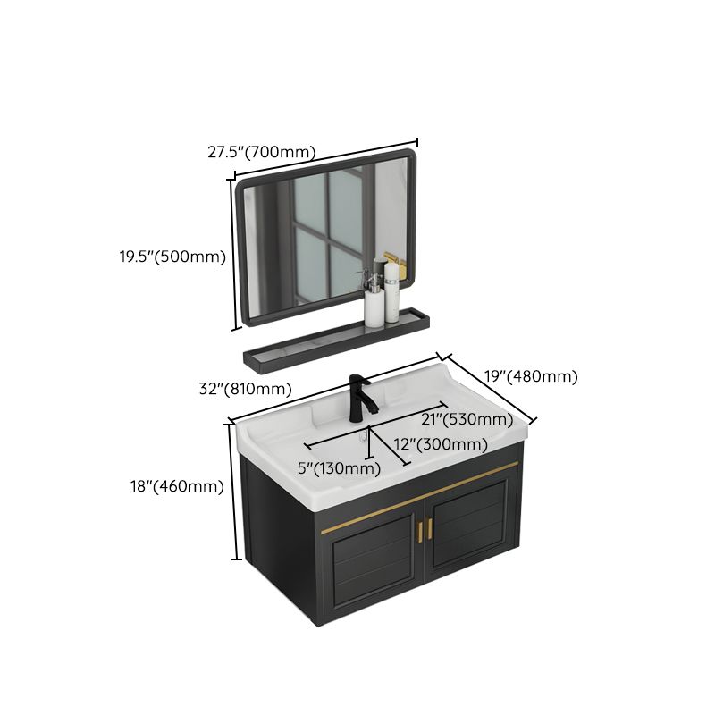 Modern Bathroom Vanity Cabinet Single Sink Space Saver Vanity Clearhalo 'Bathroom Remodel & Bathroom Fixtures' 'Bathroom Vanities' 'bathroom_vanities' 'Home Improvement' 'home_improvement' 'home_improvement_bathroom_vanities' 1200x1200_5fc2fe1c-1a97-48f7-83b5-fcb0db310559