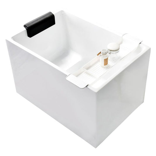 Back to Wall Rectangular Bathtub Antique Finish Soaking Bath Tub (Faucet not Included) Clearhalo 'Bathroom Remodel & Bathroom Fixtures' 'Bathtubs' 'Home Improvement' 'home_improvement' 'home_improvement_bathtubs' 'Showers & Bathtubs' 1200x1200_5fc6f7b9-13af-45bd-8da3-02a31ad86adc