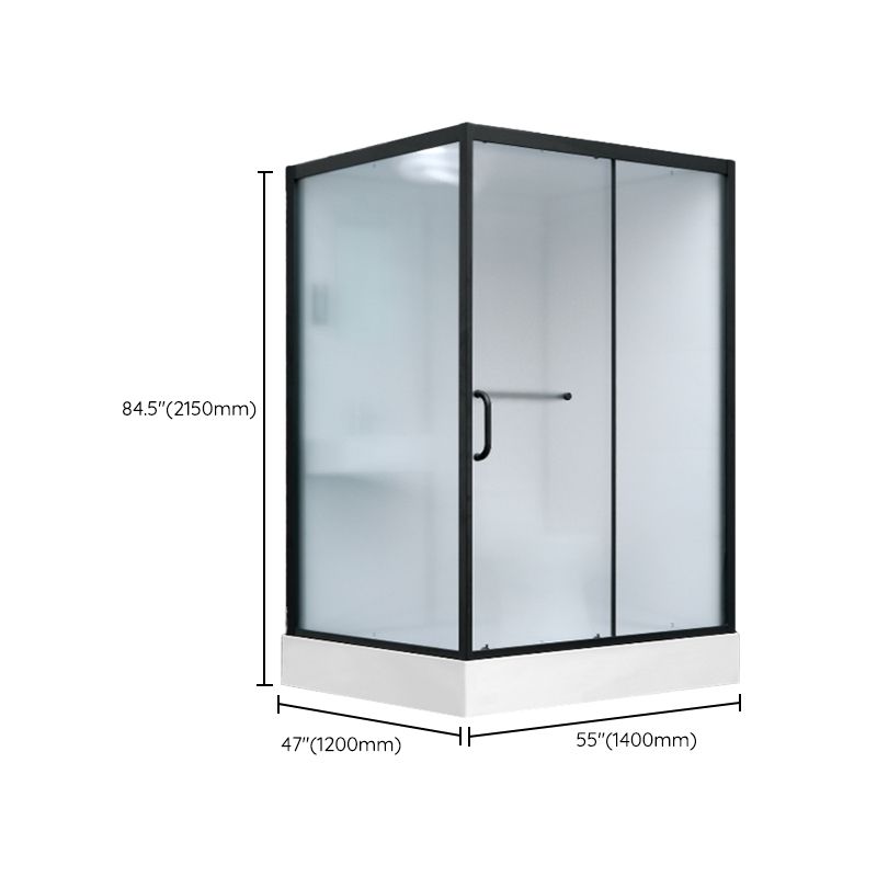 Shower Enclosure Clear Framed Single Sliding Rectangle Black Shower Stall Clearhalo 'Bathroom Remodel & Bathroom Fixtures' 'Home Improvement' 'home_improvement' 'home_improvement_shower_stalls_enclosures' 'Shower Stalls & Enclosures' 'shower_stalls_enclosures' 'Showers & Bathtubs' 1200x1200_5fe2eaf4-c245-4e07-83d8-784b5c2485b8