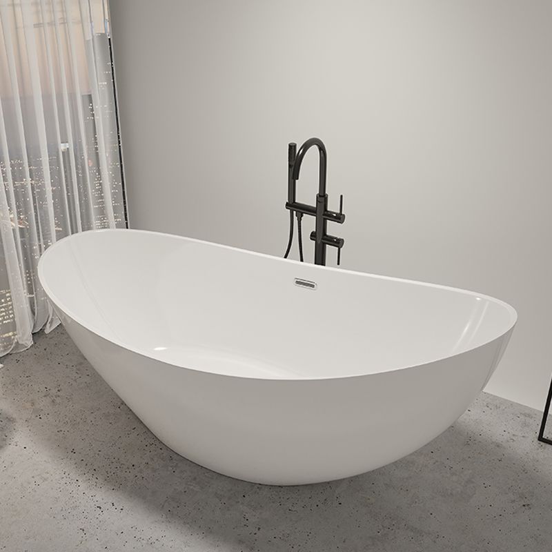 Contemporary White Acrylic Oval Bathtub Soaking Freestanding Tub Clearhalo 'Bathroom Remodel & Bathroom Fixtures' 'Bathtubs' 'Home Improvement' 'home_improvement' 'home_improvement_bathtubs' 'Showers & Bathtubs' 1200x1200_5fe3df8e-b8d4-4bc4-b5f0-77f496b1af95