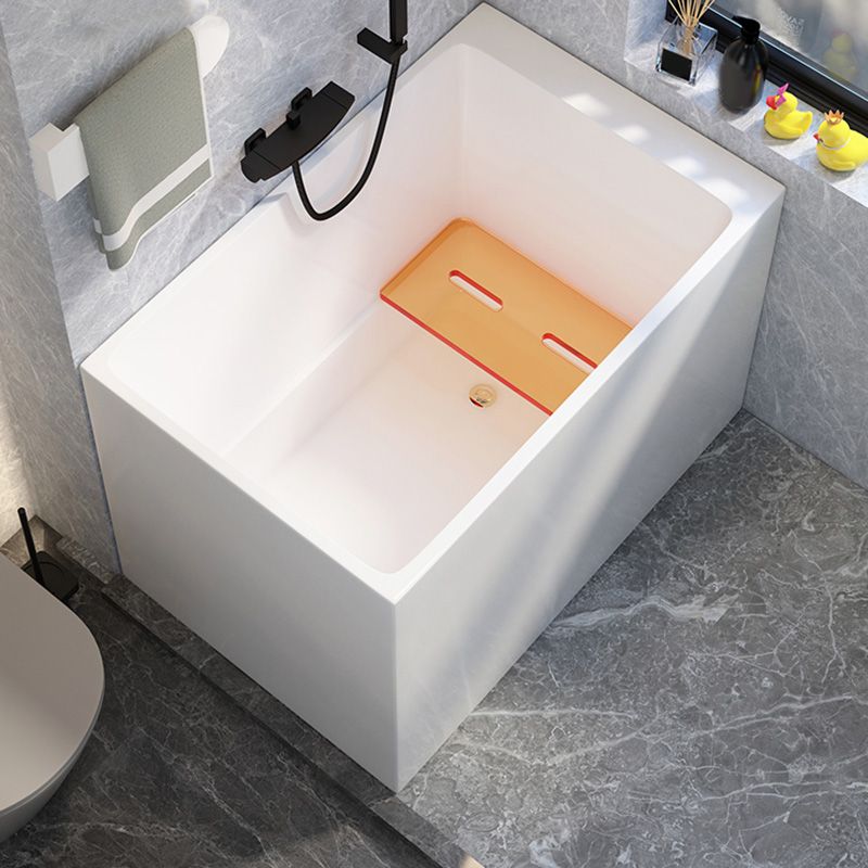 Modern White Rectangular Bathtub Acrylic Back to Wall with Drain Bath Tub Clearhalo 'Bathroom Remodel & Bathroom Fixtures' 'Bathtubs' 'Home Improvement' 'home_improvement' 'home_improvement_bathtubs' 'Showers & Bathtubs' 1200x1200_5fec23e7-4265-48a9-b514-83821ba19a60