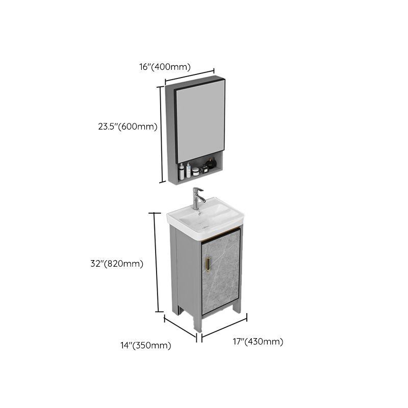 Bathroom Vanity Set Drawer Ceramic Sink Faucet Free Standing Vanity Set with Mirror Clearhalo 'Bathroom Remodel & Bathroom Fixtures' 'Bathroom Vanities' 'bathroom_vanities' 'Home Improvement' 'home_improvement' 'home_improvement_bathroom_vanities' 1200x1200_5fff93c5-56fe-4909-8be9-0059daee5b54