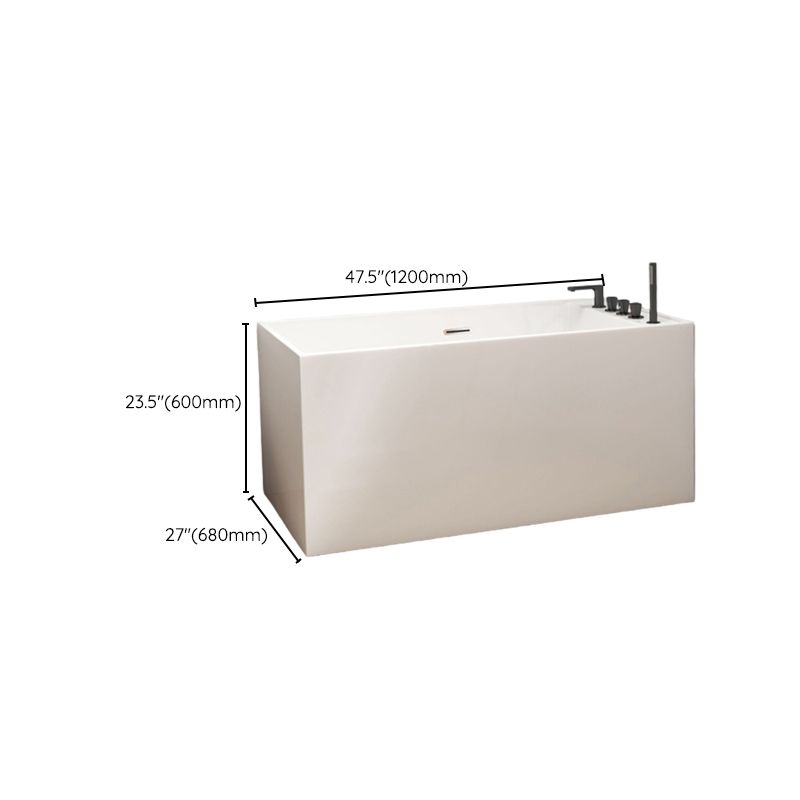 Rectangle Soaking Bathtub Freestanding Acrylic Bathtub with Faucet Clearhalo 'Bathroom Remodel & Bathroom Fixtures' 'Bathtubs' 'Home Improvement' 'home_improvement' 'home_improvement_bathtubs' 'Showers & Bathtubs' 1200x1200_60018e74-b9cd-4437-825c-b49e30a094e6