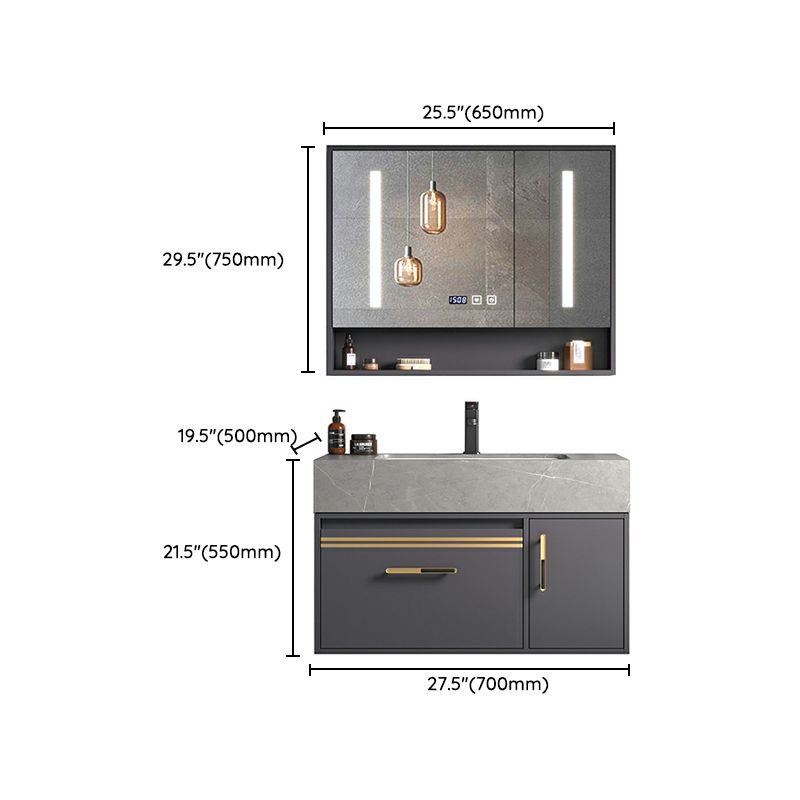 Modern Wall Mount Wood Bathroom Vanity Set in Grey with Mirror Doors Clearhalo 'Bathroom Remodel & Bathroom Fixtures' 'Bathroom Vanities' 'bathroom_vanities' 'Home Improvement' 'home_improvement' 'home_improvement_bathroom_vanities' 1200x1200_603dbb4e-6912-490b-a38f-92d4139a5de7