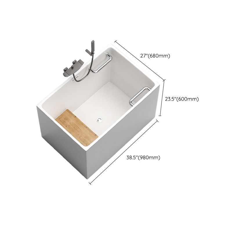 Modern Rectangle White Acrylic Bathtub Back to Wall with Drain Bath Tub and Overflow Hole Clearhalo 'Bathroom Remodel & Bathroom Fixtures' 'Bathtubs' 'Home Improvement' 'home_improvement' 'home_improvement_bathtubs' 'Showers & Bathtubs' 1200x1200_6051b287-5eeb-405b-b469-53391ce21c48