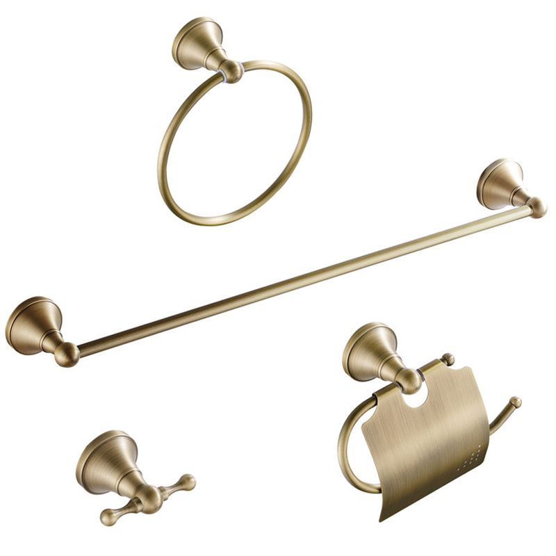 Metal Bathroom Set 4-piece Traditional Style Gold Bathroom Hardware Set Clearhalo 'Bathroom Hardware Sets' 'Bathroom Hardware' 'Bathroom Remodel & Bathroom Fixtures' 'bathroom_hardware_sets' 'Home Improvement' 'home_improvement' 'home_improvement_bathroom_hardware_sets' 1200x1200_607b8443-93c1-4209-80c6-b016a4a67a77