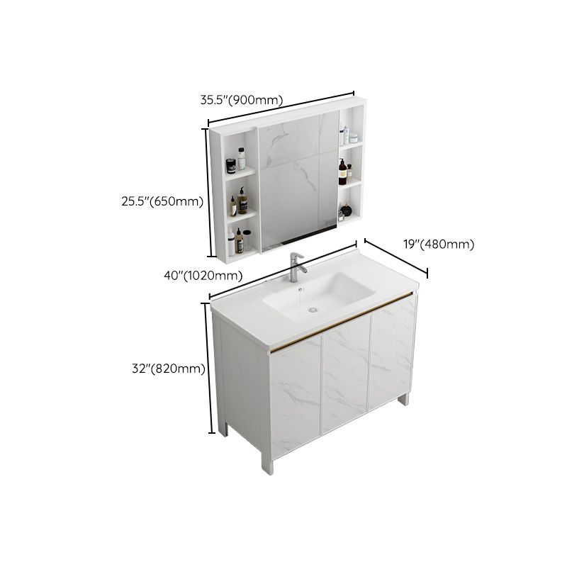 Modern Bath Vanity White Single Rectangular Freestanding Sink Vanity Clearhalo 'Bathroom Remodel & Bathroom Fixtures' 'Bathroom Vanities' 'bathroom_vanities' 'Home Improvement' 'home_improvement' 'home_improvement_bathroom_vanities' 1200x1200_607cc0c0-89ca-4037-b301-128ea4c0930c