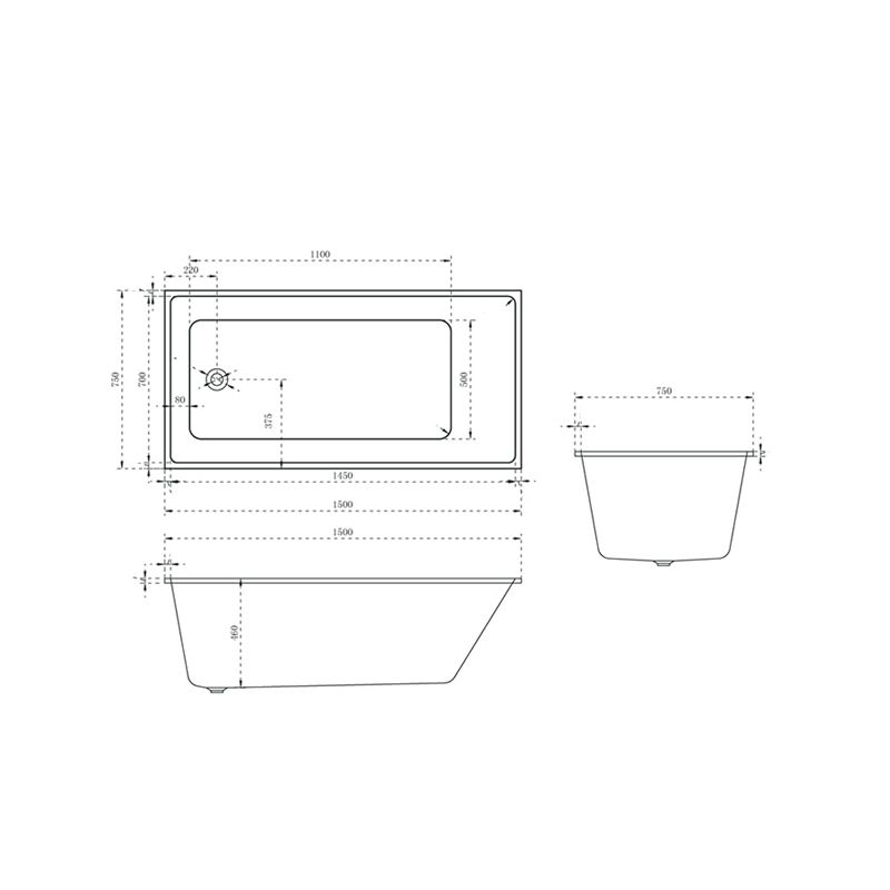 Contemporary Drop-in Soaking Bathtub Rectangle Acrylic Bathtub in White Clearhalo 'Bathroom Remodel & Bathroom Fixtures' 'Bathtubs' 'Home Improvement' 'home_improvement' 'home_improvement_bathtubs' 'Showers & Bathtubs' 1200x1200_6080433d-7ae1-458e-b60c-e0287e328471