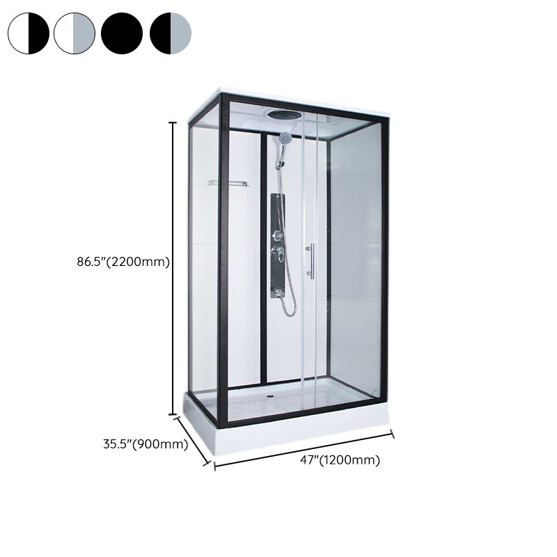 Rectangle Framed Shower Stall Corner Single Sliding Shower Stall Clearhalo 'Bathroom Remodel & Bathroom Fixtures' 'Home Improvement' 'home_improvement' 'home_improvement_shower_stalls_enclosures' 'Shower Stalls & Enclosures' 'shower_stalls_enclosures' 'Showers & Bathtubs' 1200x1200_608aecdc-b8ad-4c7e-ba5c-7fd00352f1a1