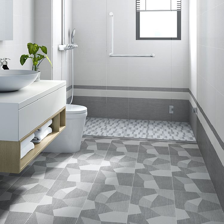 Rectangular Ceramic Matte Floor and Wall Tile Patterned Bathroom Floor Clearhalo 'Floor Tiles & Wall Tiles' 'floor_tiles_wall_tiles' 'Flooring 'Home Improvement' 'home_improvement' 'home_improvement_floor_tiles_wall_tiles' Walls and Ceiling' 1200x1200_608ec19e-6237-40ce-95cb-10cbc0d719ba