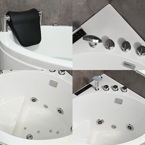 Bathroom Modern Corner Bathtub with Drain and Overflow Trim Bath Tub Clearhalo 'Bathroom Remodel & Bathroom Fixtures' 'Bathtubs' 'Home Improvement' 'home_improvement' 'home_improvement_bathtubs' 'Showers & Bathtubs' 1200x1200_60c7e171-b63a-40e6-a70d-41e7e47cd87d