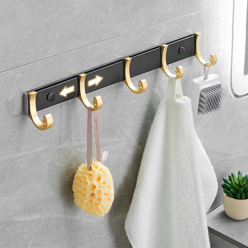 Contemporary Bathroom Accessory Set Black & Golden Bath Shelf/Towel Bar Clearhalo 'Bathroom Hardware Sets' 'Bathroom Hardware' 'Bathroom Remodel & Bathroom Fixtures' 'bathroom_hardware_sets' 'Home Improvement' 'home_improvement' 'home_improvement_bathroom_hardware_sets' 1200x1200_60ec53e4-cece-4f1e-841a-3d6de0ad9b1e