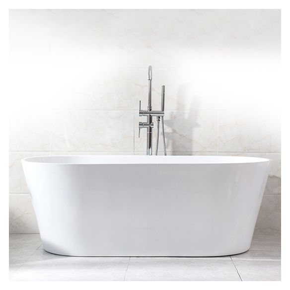 Contemporary Freestanding Acrylic-Fiberglass Bathtub White Oval Soaking Bath Tub Clearhalo 'Bathroom Remodel & Bathroom Fixtures' 'Bathtubs' 'Home Improvement' 'home_improvement' 'home_improvement_bathtubs' 'Showers & Bathtubs' 1200x1200_60ed4df8-d9b8-4dcf-95b9-63960ae94489