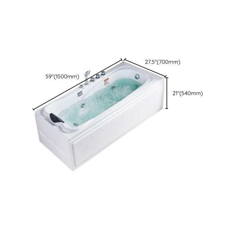 Modern Back to Wall Bathtub Rectangular White Acrylic Soaking Tub Clearhalo 'Bathroom Remodel & Bathroom Fixtures' 'Bathtubs' 'Home Improvement' 'home_improvement' 'home_improvement_bathtubs' 'Showers & Bathtubs' 1200x1200_611158ba-c0c9-4975-8373-10308adf51e2