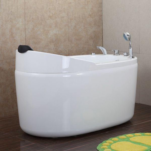 Stand Alone Acrylic Bathtub Modern Oval Left-Hand Drain Bath Tub Clearhalo 'Bathroom Remodel & Bathroom Fixtures' 'Bathtubs' 'Home Improvement' 'home_improvement' 'home_improvement_bathtubs' 'Showers & Bathtubs' 1200x1200_611b955f-1c50-4de8-9fd1-d1ae25e0ae3e