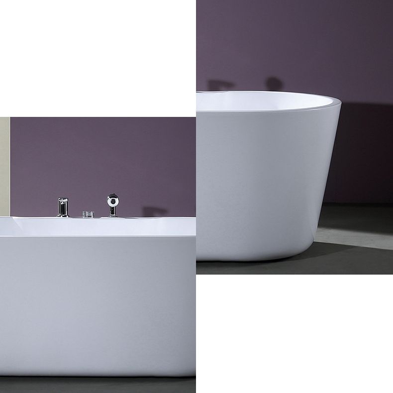 Acrylic Oval Bathtub with Faucet Soaking Freestanding Tub for Bathroom Clearhalo 'Bathroom Remodel & Bathroom Fixtures' 'Bathtubs' 'Home Improvement' 'home_improvement' 'home_improvement_bathtubs' 'Showers & Bathtubs' 1200x1200_613a33dc-a393-4102-8c19-95ef8cd992f0