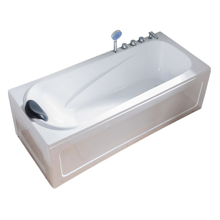 Back to Wall Rectangular Bath Freestanding Acrylic Soaking White Bathtub Clearhalo 'Bathroom Remodel & Bathroom Fixtures' 'Bathtubs' 'Home Improvement' 'home_improvement' 'home_improvement_bathtubs' 'Showers & Bathtubs' 1200x1200_6148cc1b-1c4f-4638-affb-e3c6698557fc