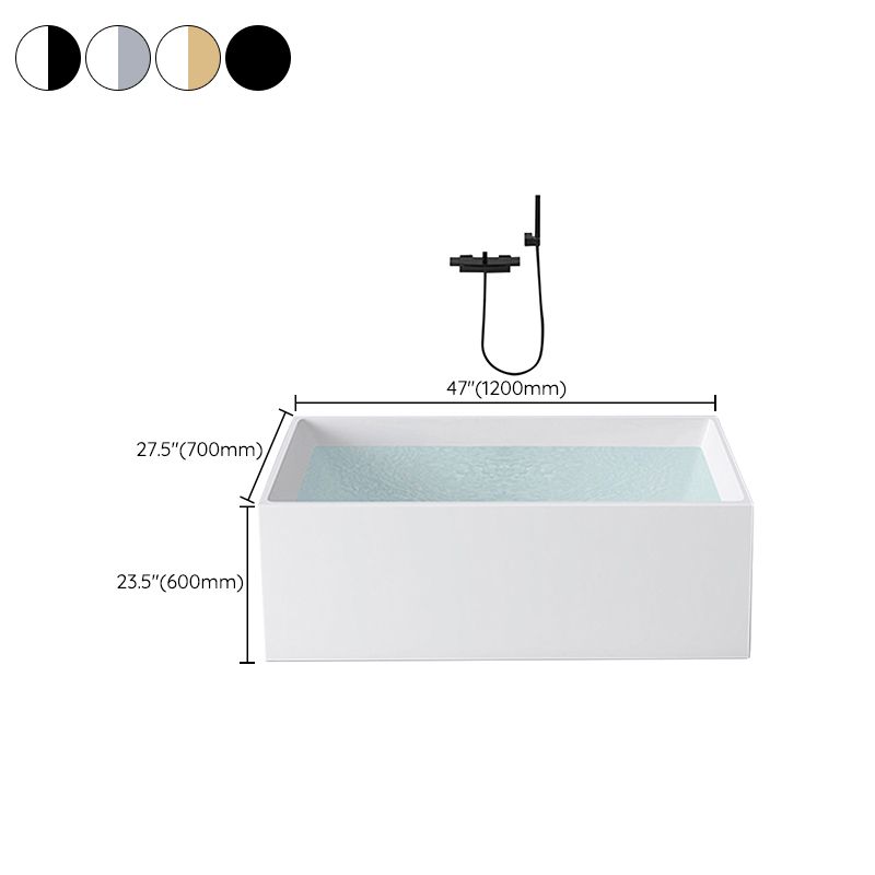 Modern Rectangle Acrylic Bathtub Back to Wall with Drain Bath Tub Clearhalo 'Bathroom Remodel & Bathroom Fixtures' 'Bathtubs' 'Home Improvement' 'home_improvement' 'home_improvement_bathtubs' 'Showers & Bathtubs' 1200x1200_61498ddc-c2ab-431f-bef1-18f18c9c71f9