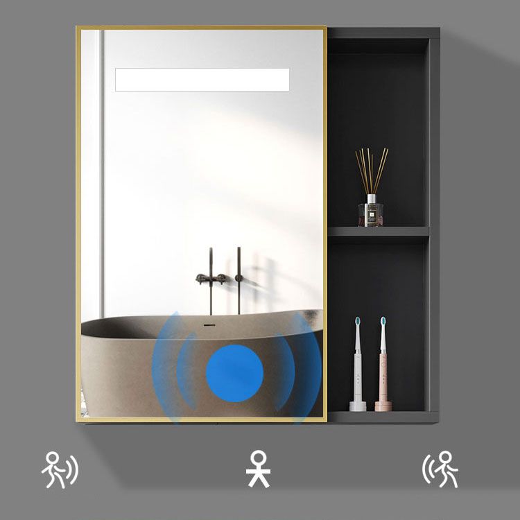 Glam Vanity Wall Mount Single Sink Metal Frame Rectangular Mirror Vanity with 2 Doors Clearhalo 'Bathroom Remodel & Bathroom Fixtures' 'Bathroom Vanities' 'bathroom_vanities' 'Home Improvement' 'home_improvement' 'home_improvement_bathroom_vanities' 1200x1200_615a2052-c4d0-413e-869c-4ea4d6bb5ae1