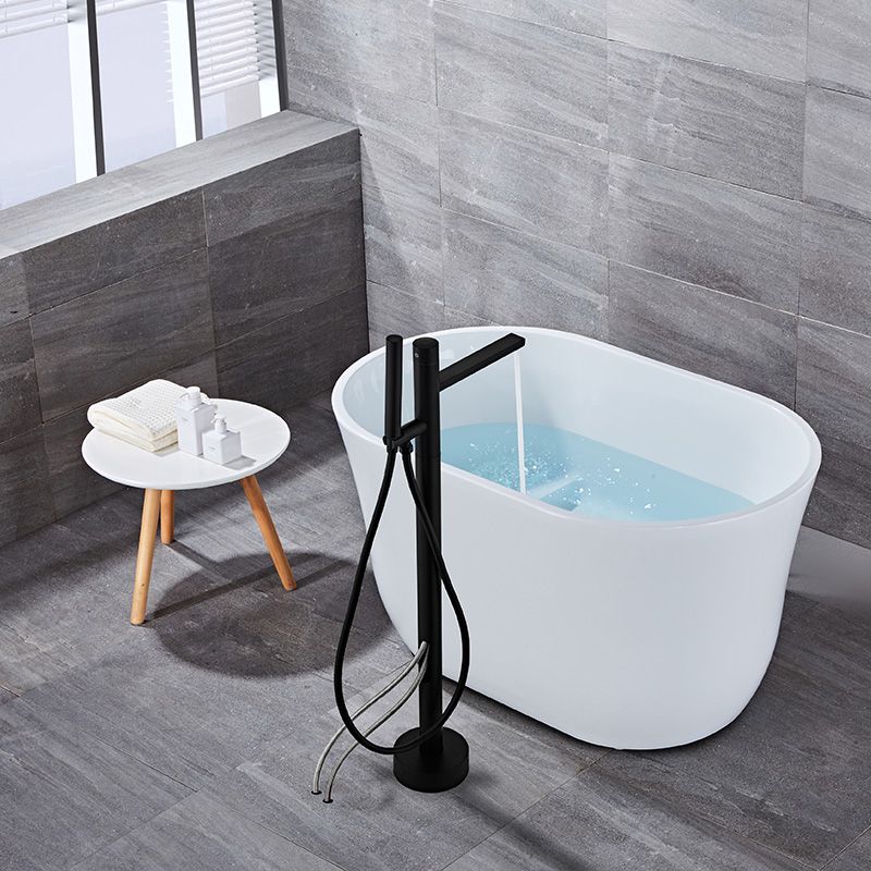 Traditional Style Freestanding Tub Filler Pure Color Floor Mount Freestanding Tub Filler Clearhalo 'Bathroom Remodel & Bathroom Fixtures' 'Bathtub Faucets' 'bathtub_faucets' 'Home Improvement' 'home_improvement' 'home_improvement_bathtub_faucets' 1200x1200_616f7bd4-3ee3-435f-95c3-8635e03fa996