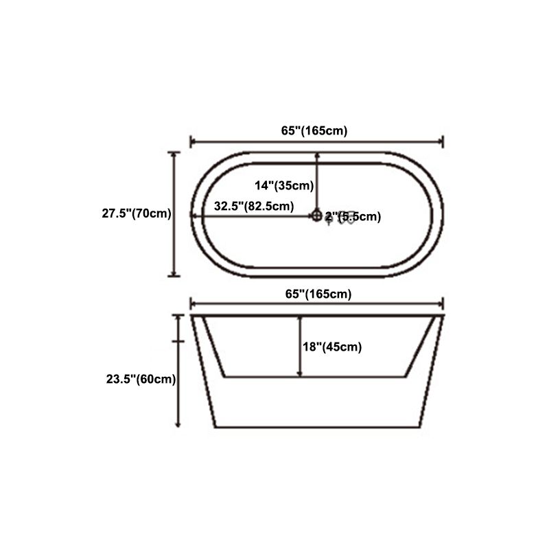 Modern Matte Acrylic Bath Tub Oval Freestanding Tub for Home Clearhalo 'Bathroom Remodel & Bathroom Fixtures' 'Bathtubs' 'Home Improvement' 'home_improvement' 'home_improvement_bathtubs' 'Showers & Bathtubs' 1200x1200_617f689f-914e-4a5e-8394-09aa4500d4d2