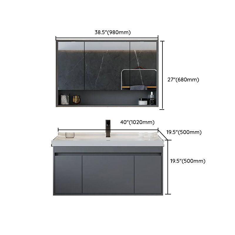 Solid Wood Grey Modern Wall Mount Open Console with Sink Set Clearhalo 'Bathroom Remodel & Bathroom Fixtures' 'Bathroom Vanities' 'bathroom_vanities' 'Home Improvement' 'home_improvement' 'home_improvement_bathroom_vanities' 1200x1200_618728d5-1694-449d-94ae-ccb6cab6f938